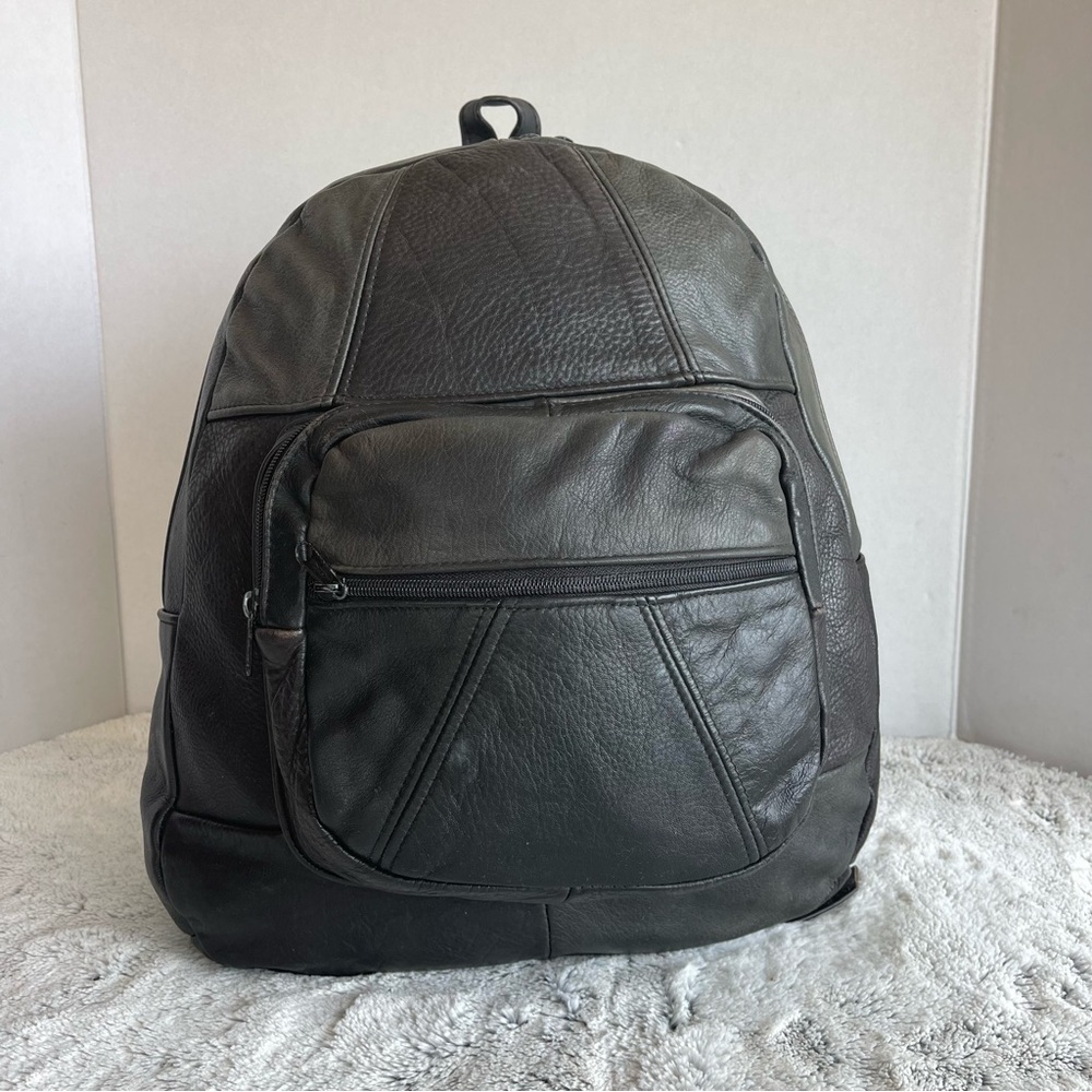 Handmade Soft Leather Men’s Backpack - Black